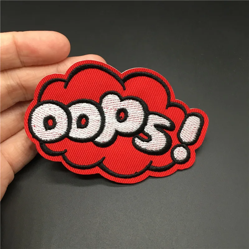 ¡Ir! Tamaño de la etiqueta engomada de la ropa: 8,3x5,3 cm, parche bordado, planchado en rayas para ropa, insignia DIY, apliques de costura, decoración - imagen 5