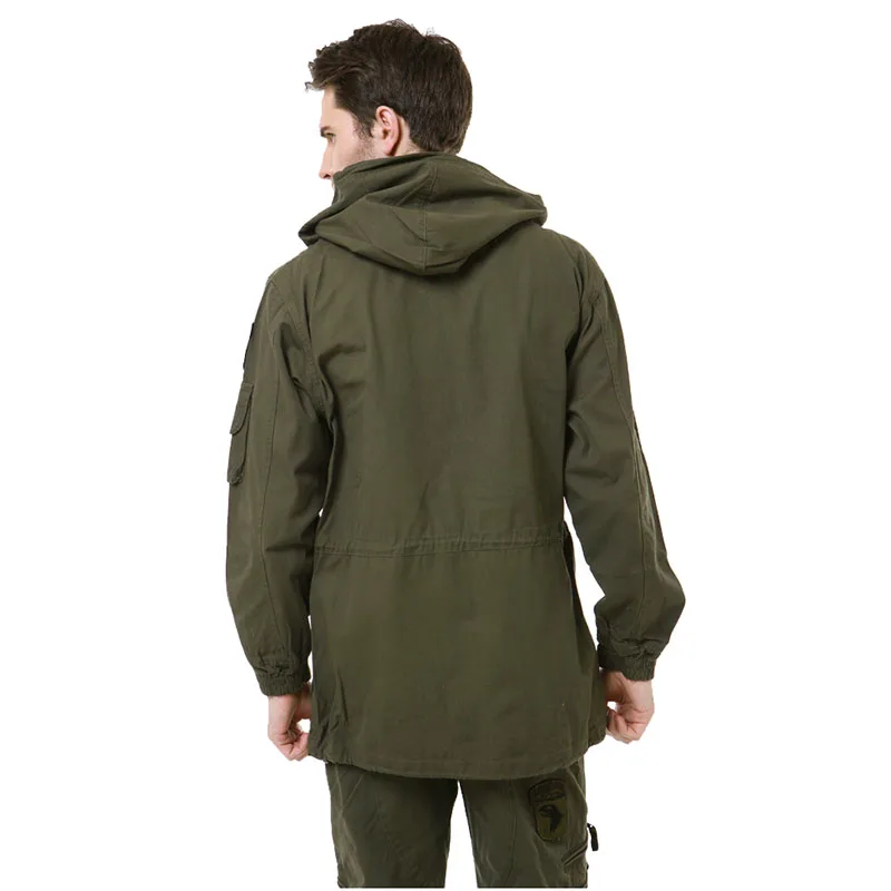 Uniforme de caza M65 para hombre, gabardina de camuflaje sólido, chaqueta táctica de la Fuerza Aerotransportada 101st, ropa masculina - imagen 5