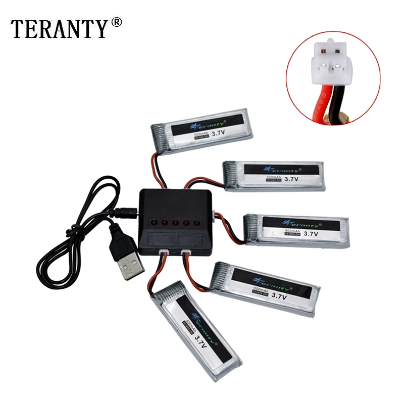 Batería de litio Original de 3,7 V, 4,2 V, 500mAh con enchufe PH2.0 para helicóptero teledirigido, pieza de repuesto, juegos de baterías recargables 1S, 701855