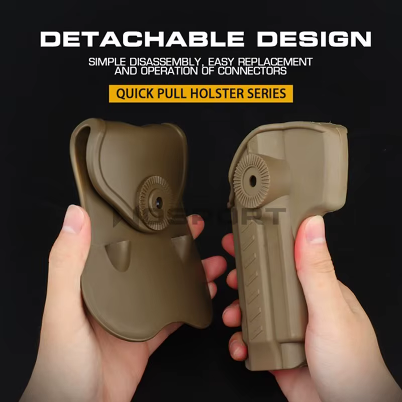 Funda de tirón rápido Beretta 92 92FS, accesorio táctico de caza para mano derecha, rotación de 360 grados, cintura exterior, remo, cinturón - imagen 5