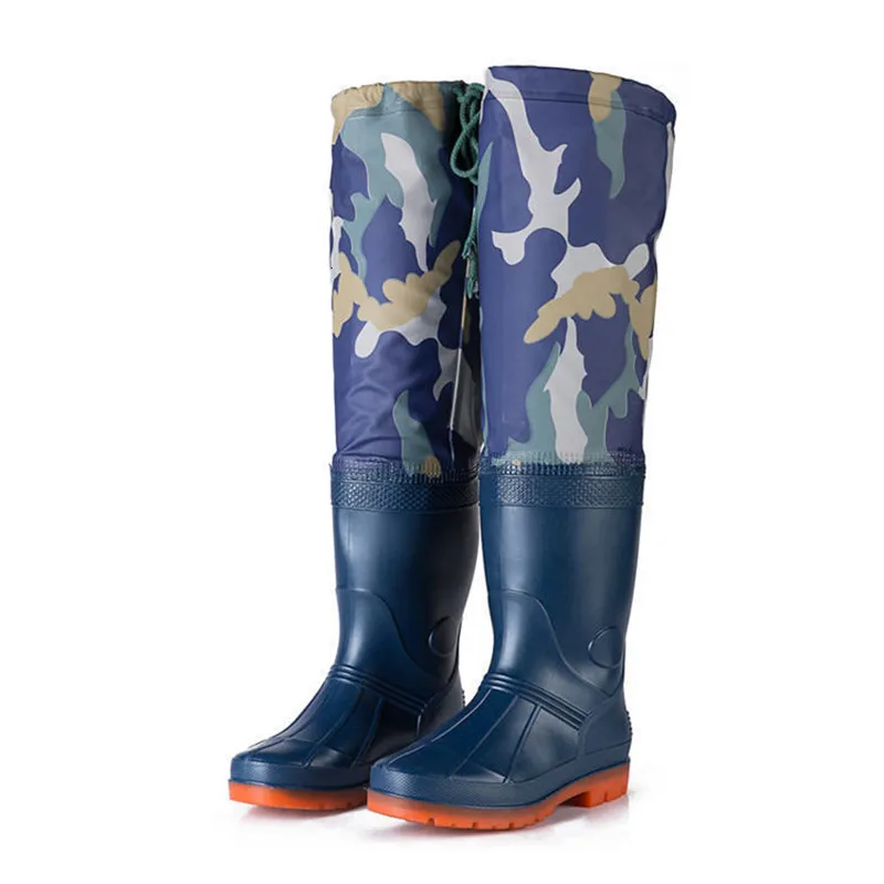 Botas impermeables de tubo alto resistentes al desgaste para hombre y mujer, zapatos de camuflaje antidesgaste, de goma, para pesca y lavado de coches - imagen 4
