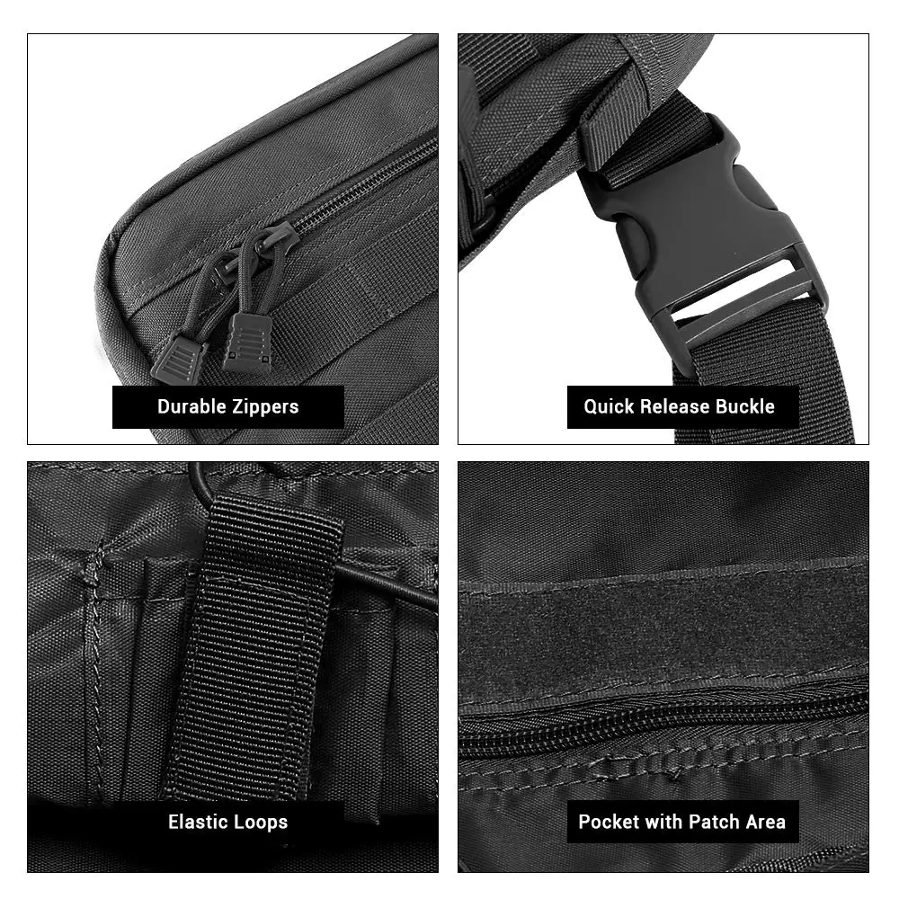 Mochila de pecho táctica de Hip Hop para hombre, bolsa de herramientas Molle multifuncional ajustable, bolso de hombro, chaleco táctico - imagen 5