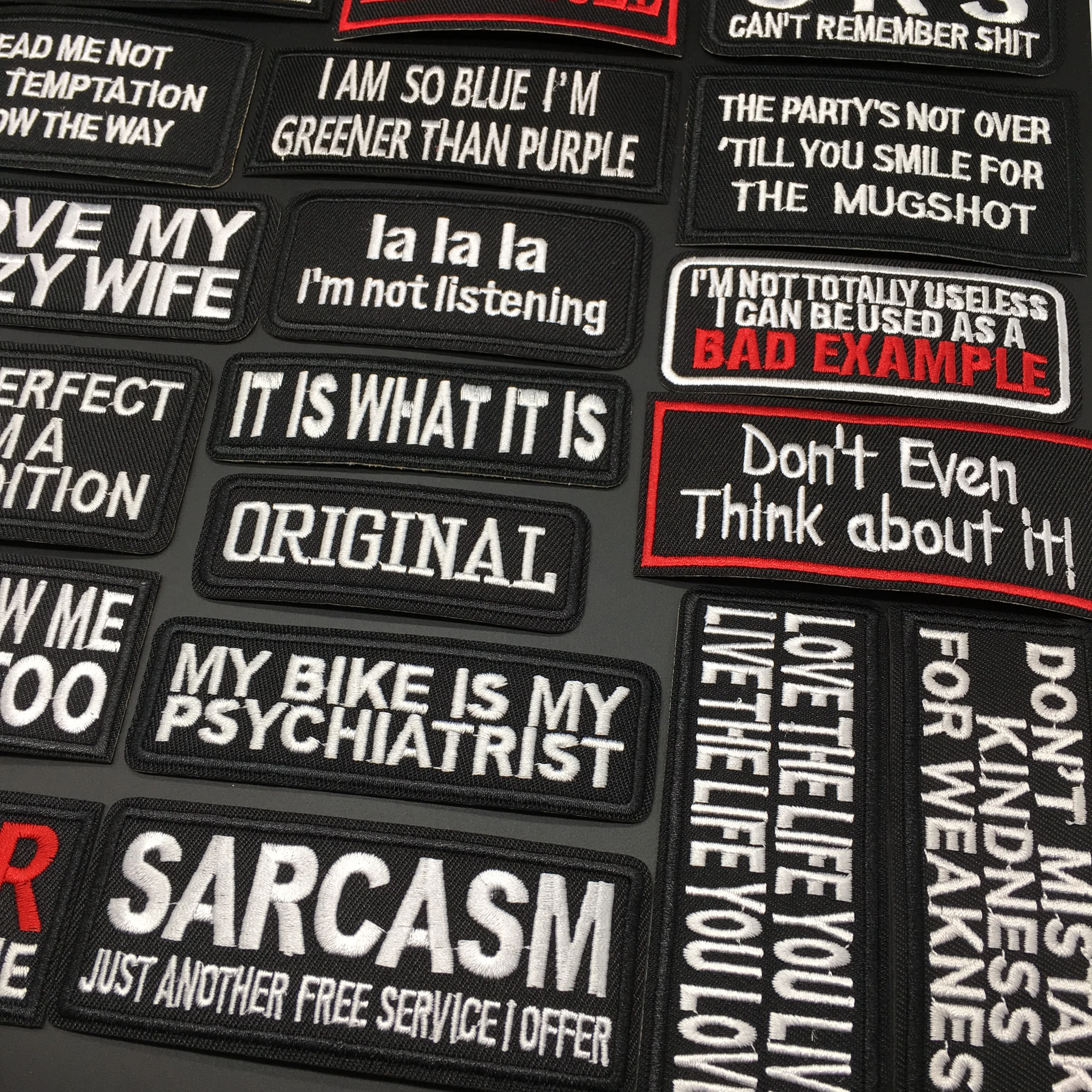 Parche para planchar en la ropa, insignia de 7,9x2,8 cm, negro, blanco, Texto escrito, bricolaje, costura, pegatina, apliques de rayas, tamaño ORIGINAL - imagen 4