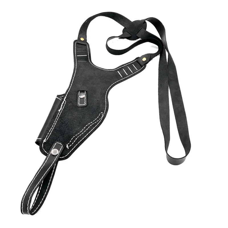 Funda de hombro táctica de cuero genuino para pistola de mano derecha, pistola oculta, accesorios de caza de tiro - imagen 2