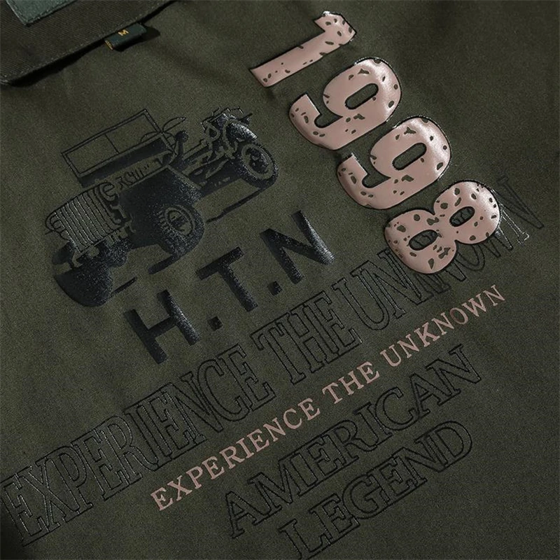 Chaqueta Bomber con cuello levantado para hombre, abrigo bordado con cremallera, militar, táctico del ejército, chaqueta de piloto de vuelo, talla M-6XL - imagen 5