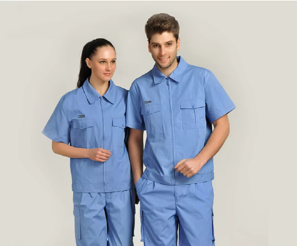Monos de trabajo para hombre y mujer, uniformes de trabajo, trajes finos transpirables resistentes al desgaste, conjunto de ropa de manga corta de talla grande, primavera y verano - imagen 3