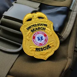 Parche bordado SAR USA – Rescate táctico urbano K9