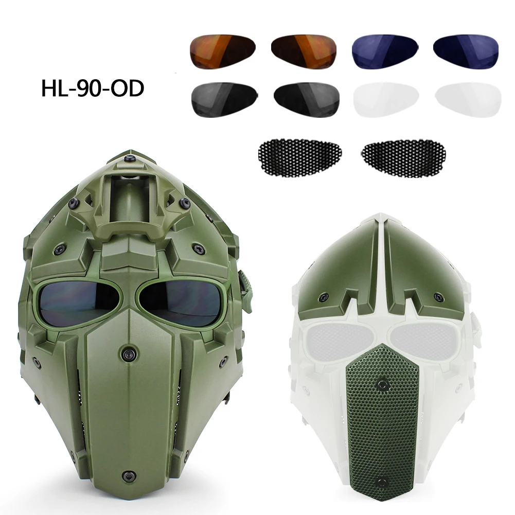 Casco táctico MOLLE con máscara integral de protección - imagen 5