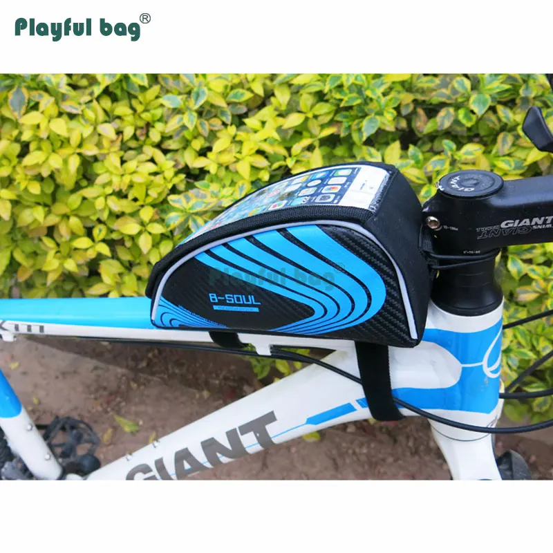 Bolsa juguetona para bicicleta de montaña, bolsa de tubo de haz de doble cara con pantalla táctil, bolsa para teléfono móvil, equipo para montar en bicicleta, accesorio para bicicleta BA05 - imagen 5