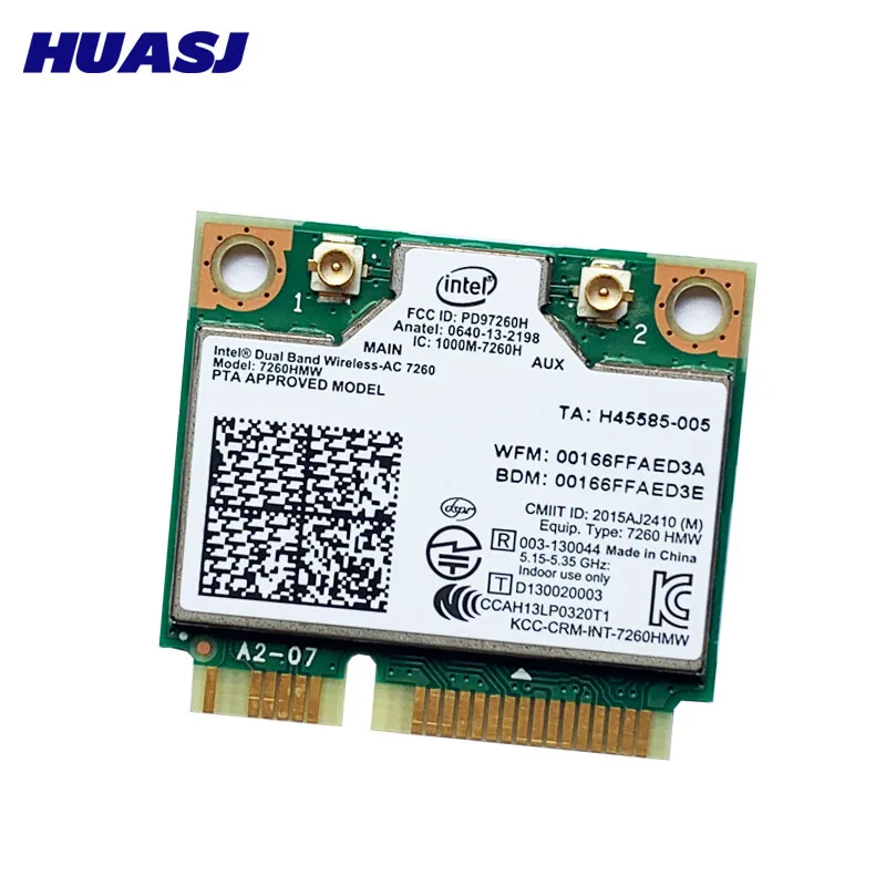 Tarjeta Wifi inalámbrica de doble banda para Intel 7260 7260HMW medio Mini PCI-E 2,4G/5Ghz 1200M BT 4,0 adaptador Wi-Fi 7260ac 802,1 - imagen 2