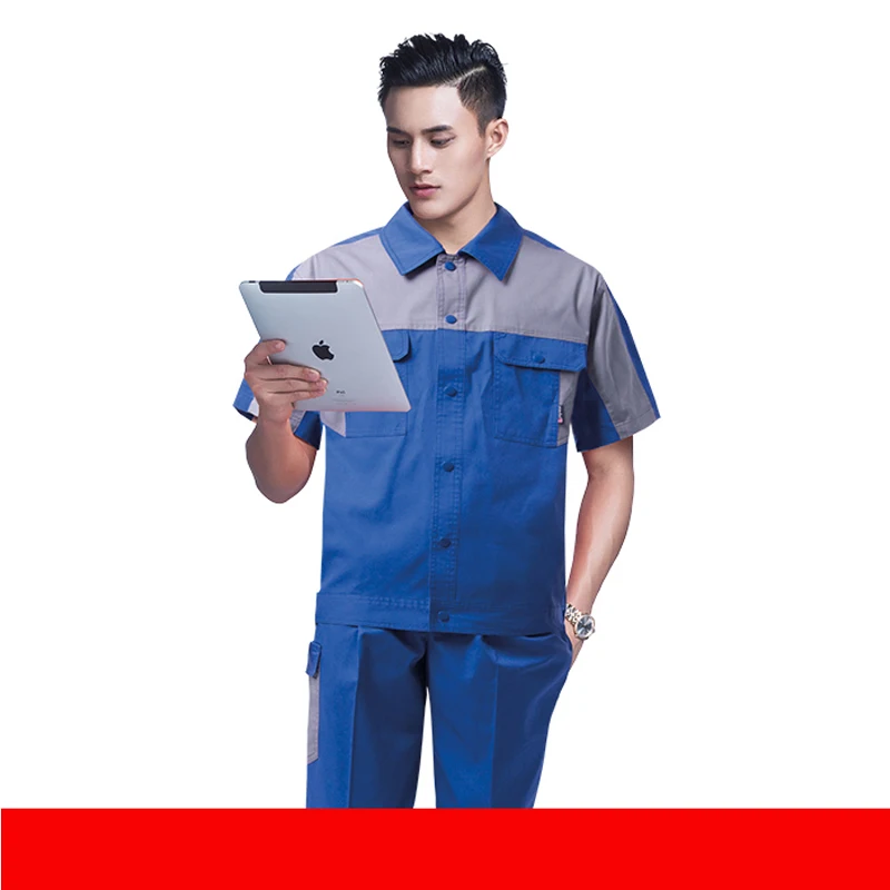 Uniformes de trabajo finos y transpirables para hombre, conjunto de ropa de reparación de automóviles, ropa de trabajo para Taller de fábrica, monos mecánicos para marineros, 4XL - imagen 3