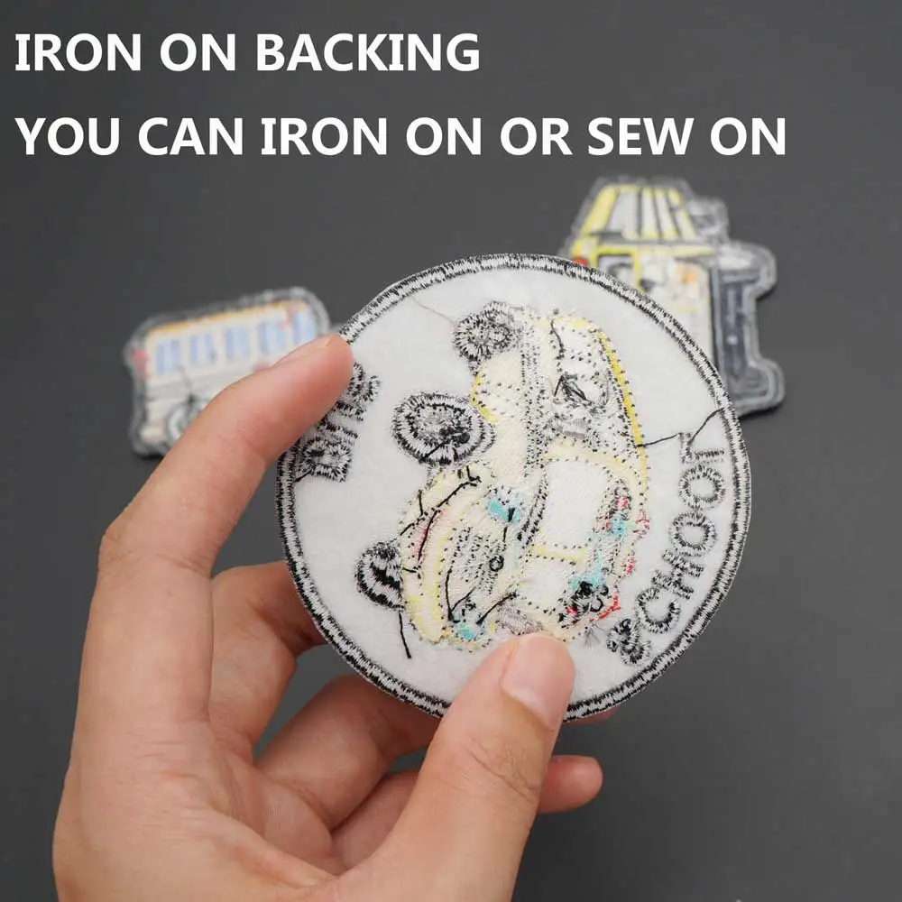 Parches bordados de dibujos animados para ropa, autobús escolar, planchado en el respaldo, mochilas para Jeans, venta al por mayor - imagen 2