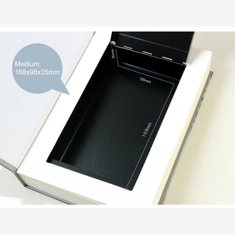 Cajas fuertes para libros tipo cerradura de Pasword, seguridad oculta secreta de alta calidad, simulación de acero de Metal de estilo clásico, tamaño M - imagen 4