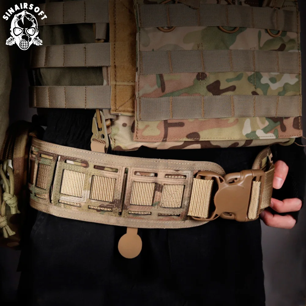 SINAIRSOFT-Cinturón táctico de nailon 1000D para caza, cinturón de entrenamiento ajustable impermeable, soporte Molle, sistema para acampar - imagen 3