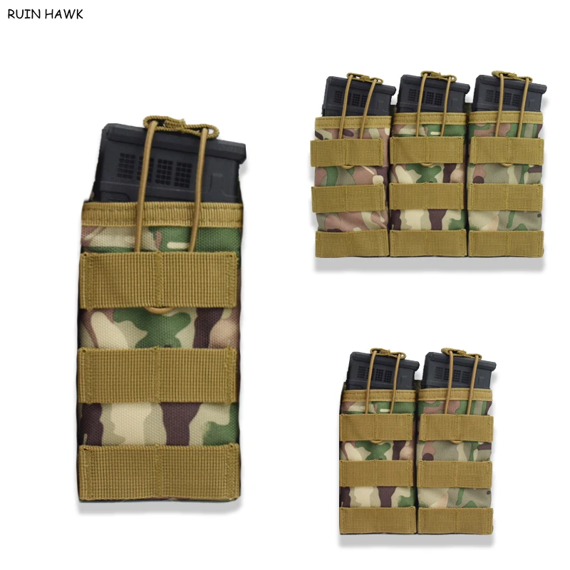 Bolsa táctica Molle para revistas, chaleco, accesorios Molle, bolsa abierta superior, bolsa de munición individual/doble/triple - imagen 5