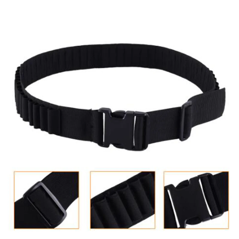 Soporte de concha táctico de nailon, 26 rondas, cartucho militar, cinturón de cintura, calibre de hombro, soporte de munición para caza, tiro CS