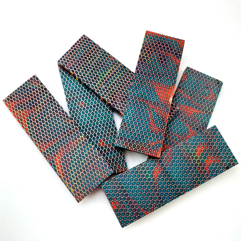 C-tek-Placa de resina de panal de abeja, Material con patrón de grano de piel de serpiente para fabricación de bricolaje, escamas de parche con mango de cuchillo, herramienta EDC de 120x40x8mm, 1 unidad - imagen 4