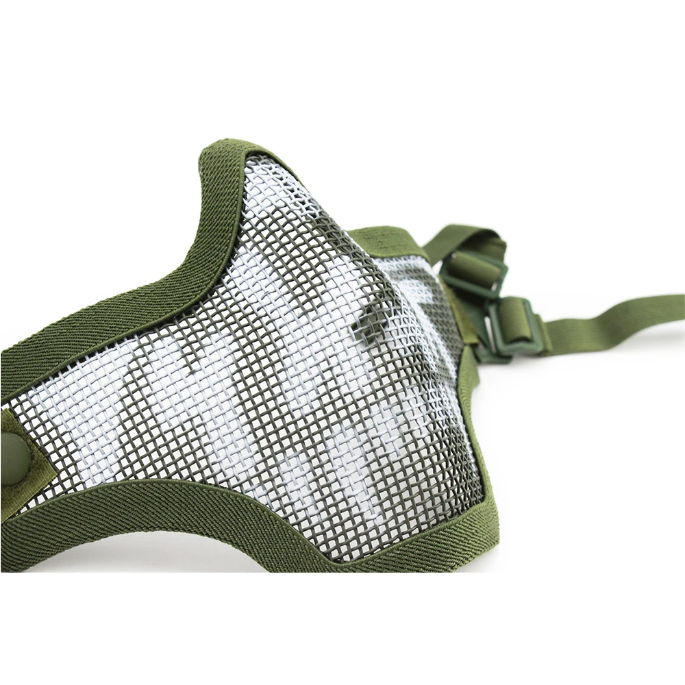 Máscara táctica de media cara con calavera, casco rápido de malla ajustable de Metal, accesorios de Paintball de combate Airsoft - imagen 2