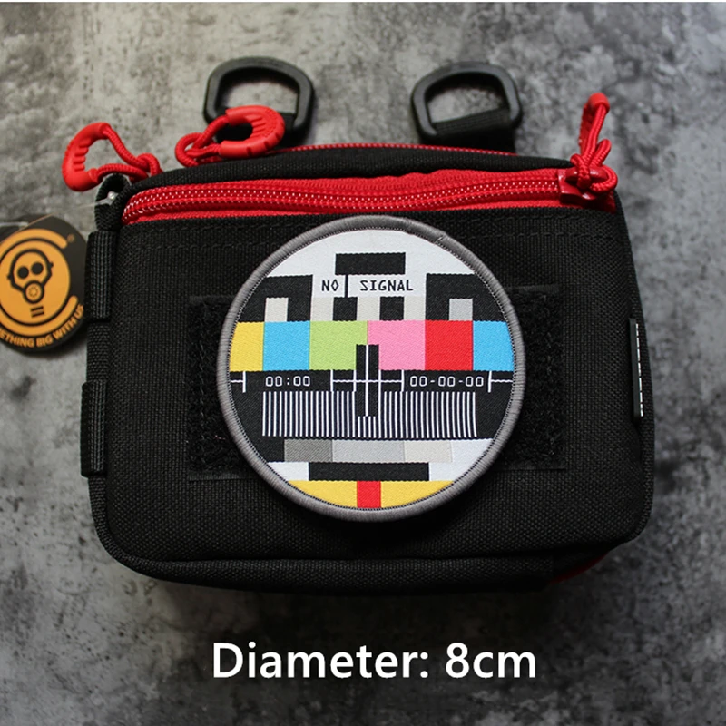 Parche bordado Multicolor sin señal para estación de TV, decoración redonda para ropa y mochilas, apliques no en el canal - imagen 5