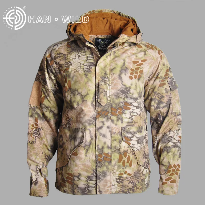 Chaqueta de camuflaje del ejército para hombre, abrigo, chaqueta táctica para exteriores, chaquetas impermeables con capucha para invierno, cortavientos, ropa de caza - imagen 2