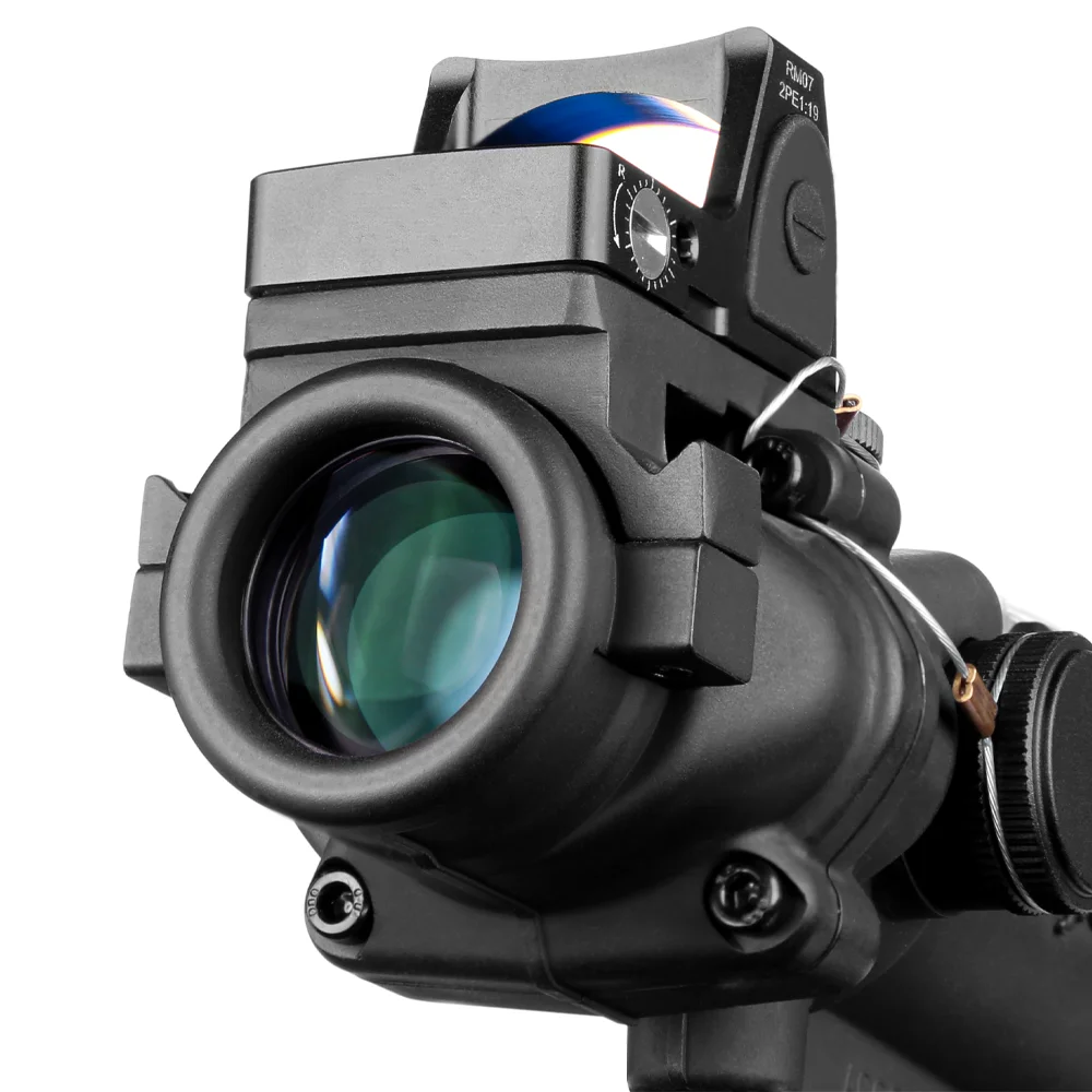Tacticle-mira telescópica de fibra óptica para caza, Visor de punto rojo Real, montura Killflash QD para rieles de 20mm con marcado, 3,5x35 - imagen 4