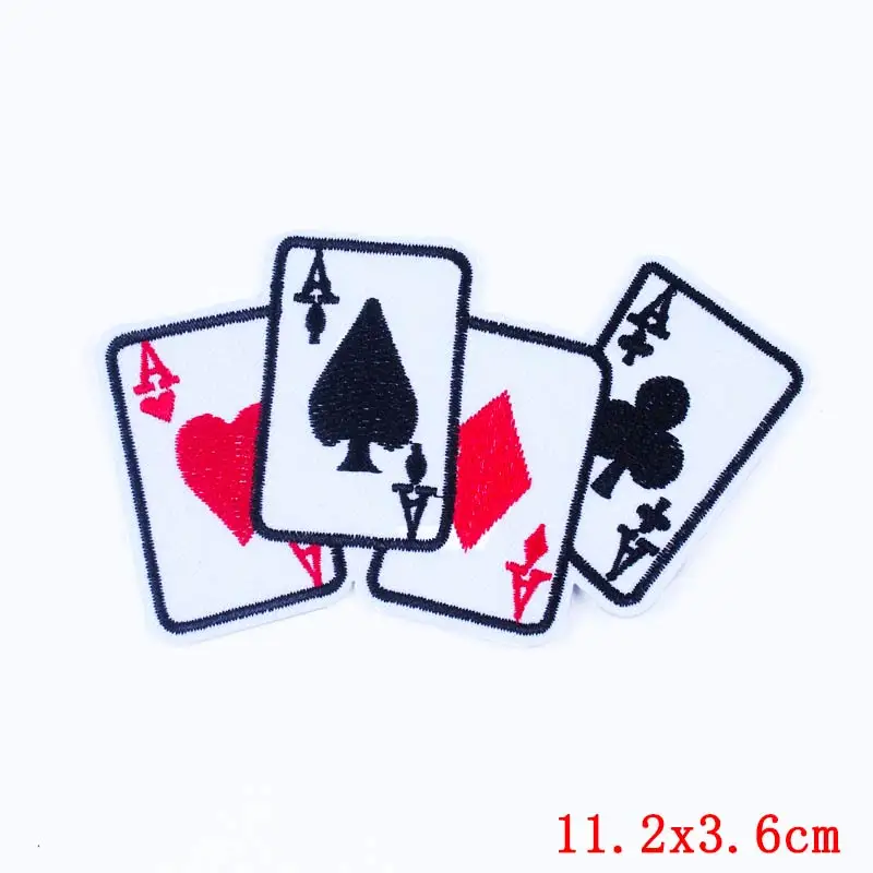 Parches bordados para planchar en la ropa, parche de dados de póker DIY, accesorios de ropa de costura - imagen 3