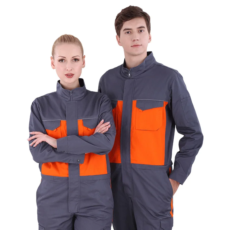 Ropa de trabajo para hombre y mujer, mono, mono con cuello levantado para primavera y otoño, reparadores de máquinas, soldador, monos de taller, uniforme de trabajo - imagen 3