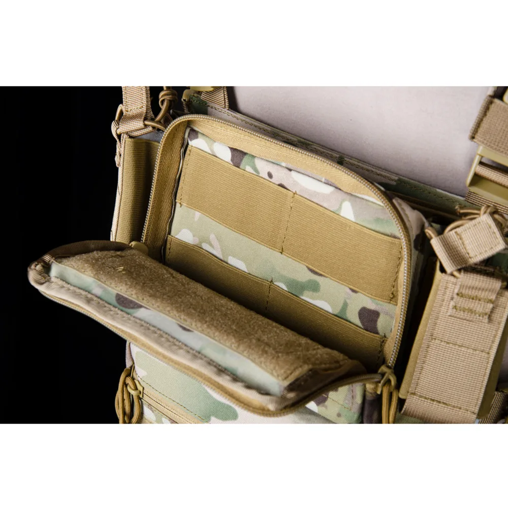 Entrenamiento Mini D3 aparejo de pecho táctico CRM H arnés chaleco con bolsa SACK M4 Mag insertar Flatback chaleco de caza integrado - imagen 5