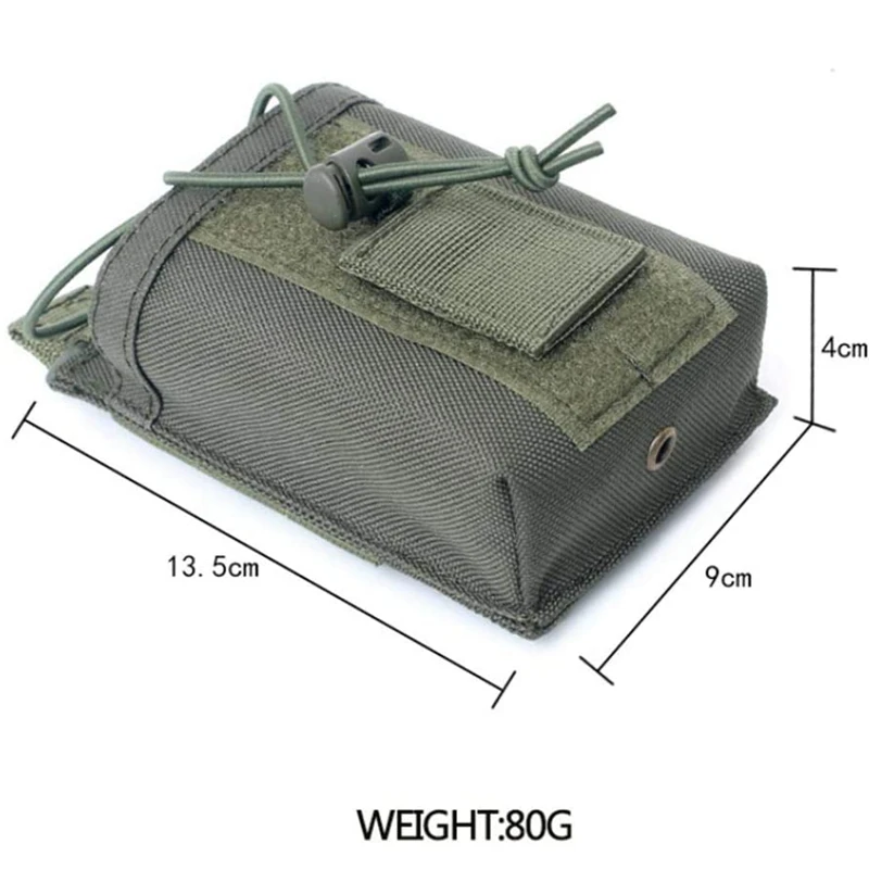 Funda táctica MOLLE para radio con soporte y emblema