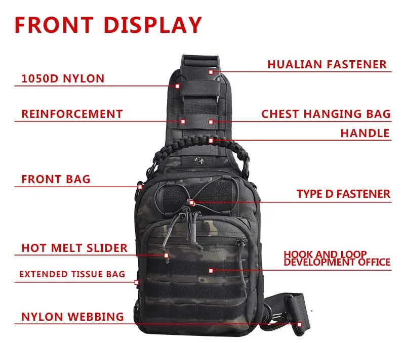 HAN WILD mochila de senderismo, bolso de hombro para escalada deportiva, táctica, Camping, caza, pesca, Trekking, militar, al aire libre, 15-20L - imagen 3