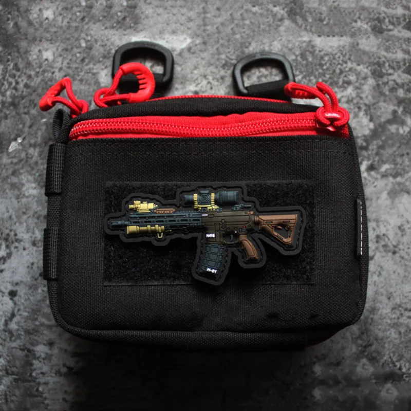 Parche de silicona de PVC 3D armado versión Q CLOT 727 paquete táctico HK416 insignias de brazalete para decoración de mochila de ropa - imagen 5