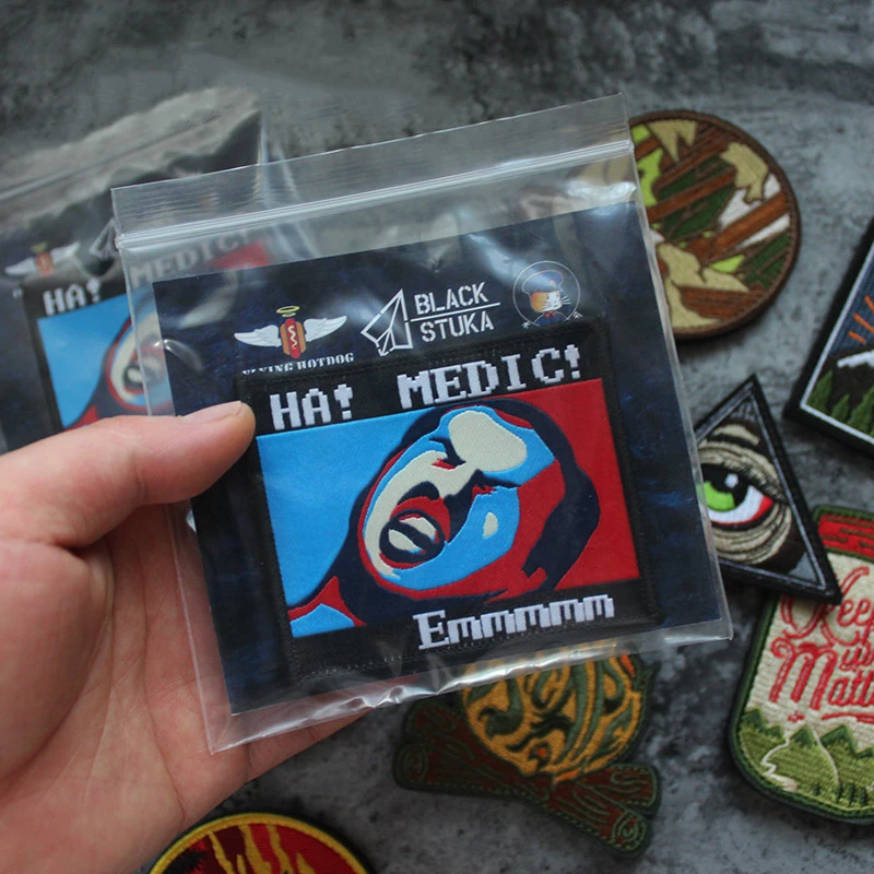 Parche bordado médico 'Ha' para personas mayores, guapo, energético, sabor súper pesado, bestia, insignia de expresión exagerada divertida táctica - imagen 5