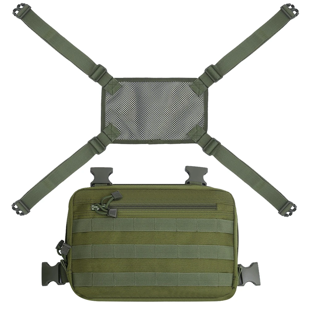 Bolsa de pecho táctica, chaleco de combate, bolsa de administrador Molle EDC para exteriores, paquete de pecho ajustable para pesca, caza, senderismo y correr - imagen 5