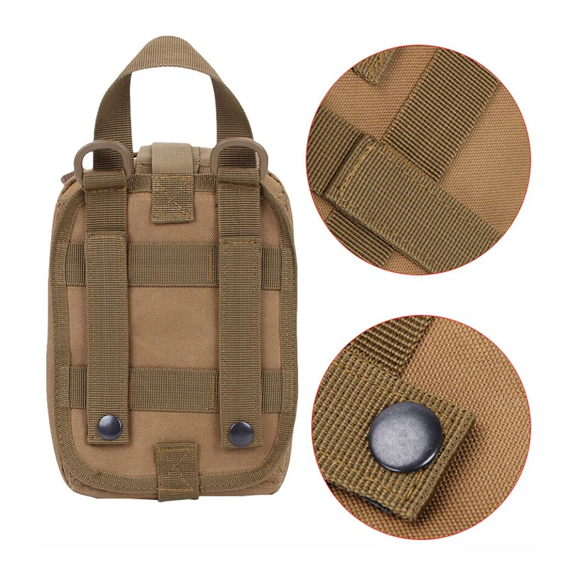 Bolsa Molle de nailon para caza, Kit de primeros auxilios de viaje al aire libre, bolsa médica táctica, paquete de cintura para acampar, escalada, bicicleta, senderismo, bolsa deportiva - imagen 3
