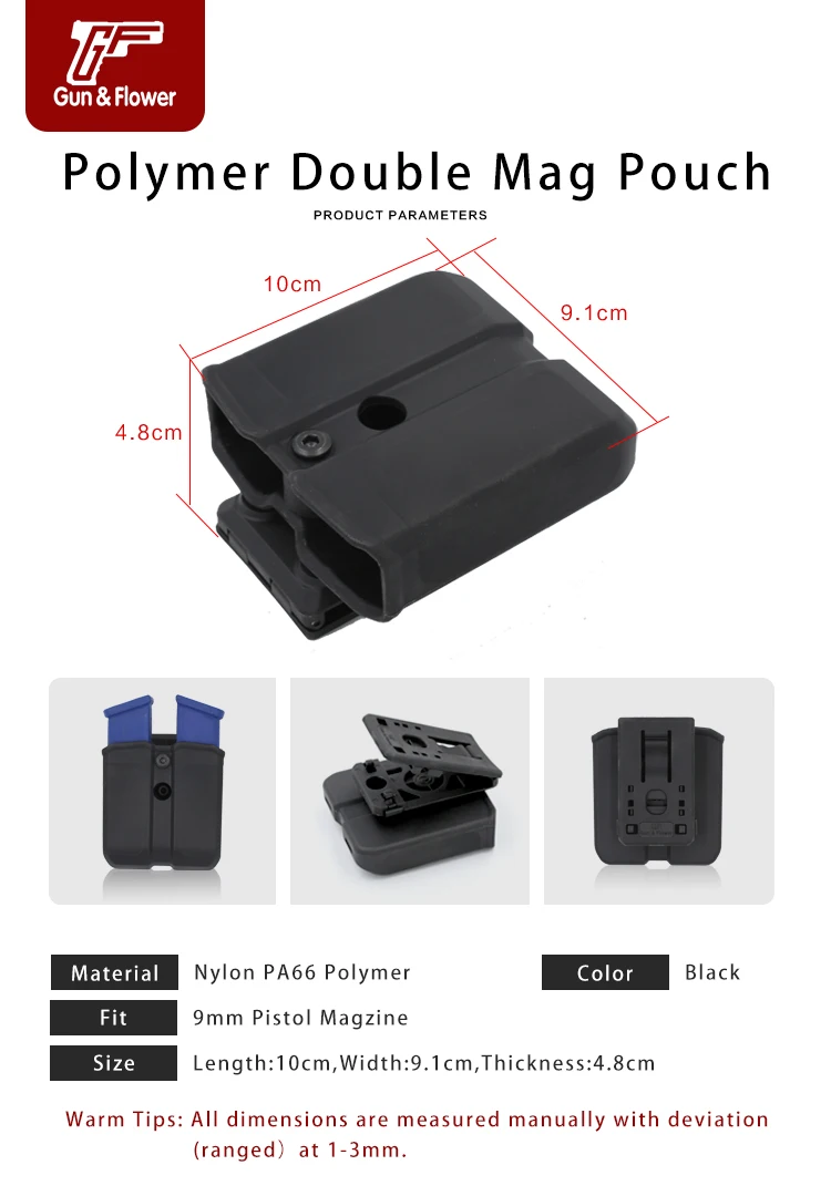 Gun & Flower OWB funda táctica polímero Mag – soporte doble revistas - imagen 5