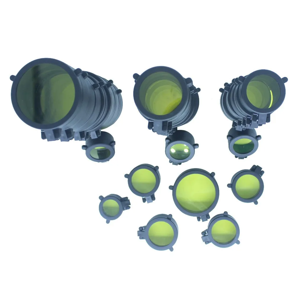 Cubierta de lente transparente para Mira de Rifle, tapa de protección de resorte rápido, visor amarillo abatible hacia arriba, calibre de caza, 30-69mm - imagen 3