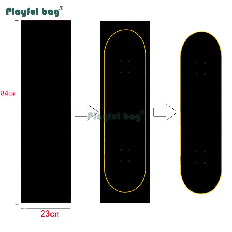 Juguetón bolsa de papel de lija para monopatín, papel abrasivo profesional, impermeable, resistente al desgaste, AMA94, 84x23CM - imagen 4