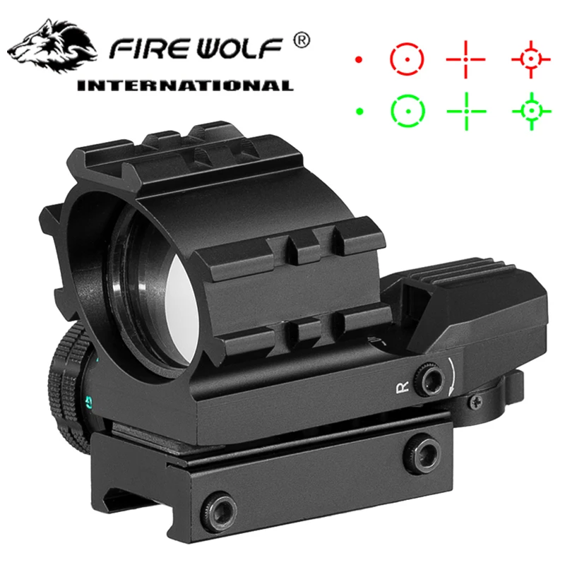 Fire Wlof Mira holográfica táctica para caza con punto rojo y verde