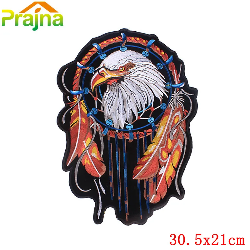 Parche bordado de águila grande para motocicleta, pegatinas para ropa, parches de motorista, Parche de rayas de Calavera, accesorios para chaqueta - imagen 3