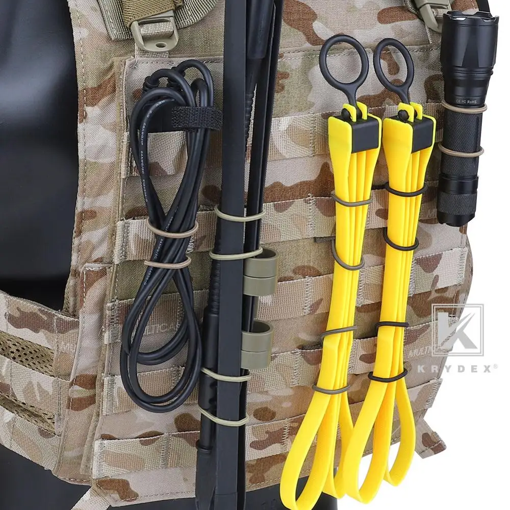 KRYDEX-retenedor de almacenamiento PTT elástico, hebilla de conversión MOLLE, Cable de comunicación, tubo de hidratación, organizador de bucle de ruta, 4 Uds. - imagen 2