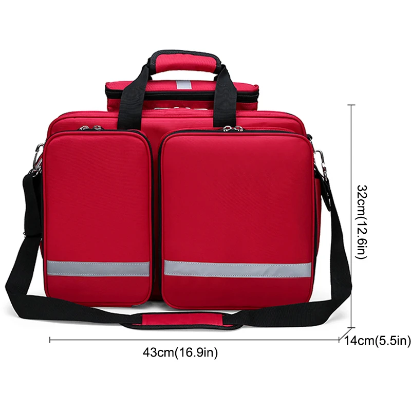 Bolsa médica de primeros auxilios, bolso de nailon portátil con múltiples bolsillos para emergencias, rescate médico, seguridad al aire libre, viaje familiar - imagen 4