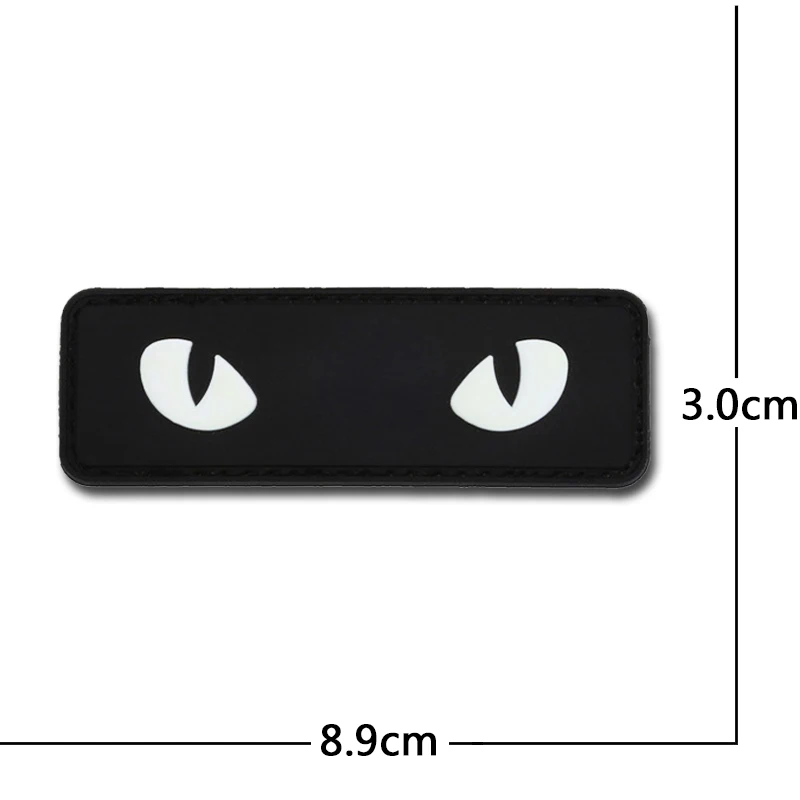Parches de goma de PVC 3D luminosos de ojo de gato, brazalete militar táctico, insignia, gancho, pegatinas de tela, apliques de emblema de hombro - imagen 5