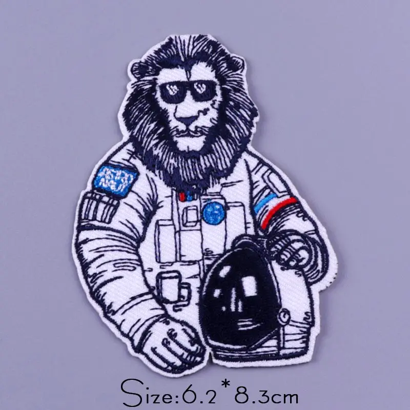 Parches de pico de Doctor para ropa, insignia de león, parche de rayas de terror, parches para planchar en la ropa, parche bordado Hippie, pegatina Punk - imagen 3