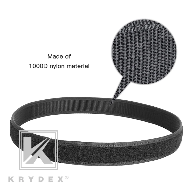 KRYDEX-Cinturón con forro interior sin hebilla para hombre, táctico de S-XXXL de 1,5 pulgadas, forro de bucle de nailon, cinturón negro con parte trasera interior, equipo de tiro de caza - imagen 4
