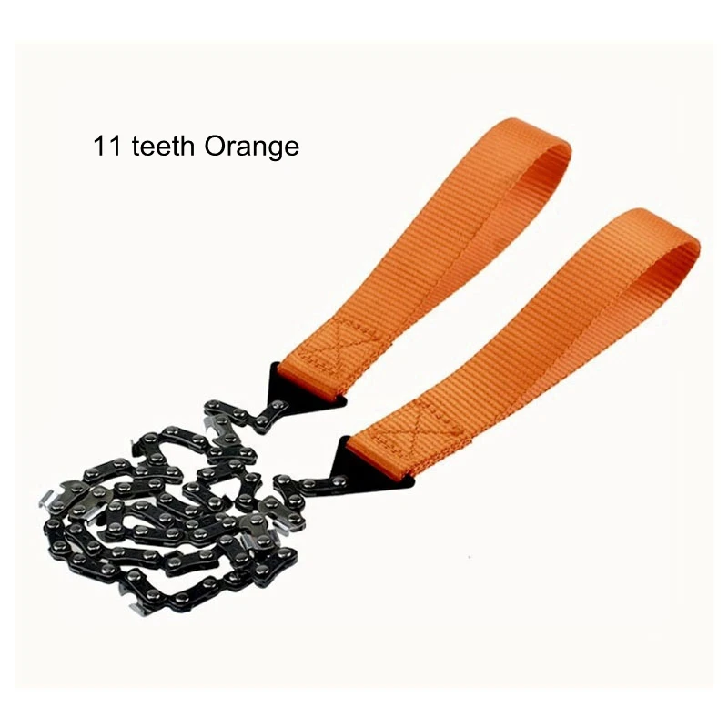 Sierra portátil de bolsillo con cremallera para exteriores, herramienta de sierra de alambre de supervivencia para acampar, 11/33 dientes, 24 pulgadas - imagen 5