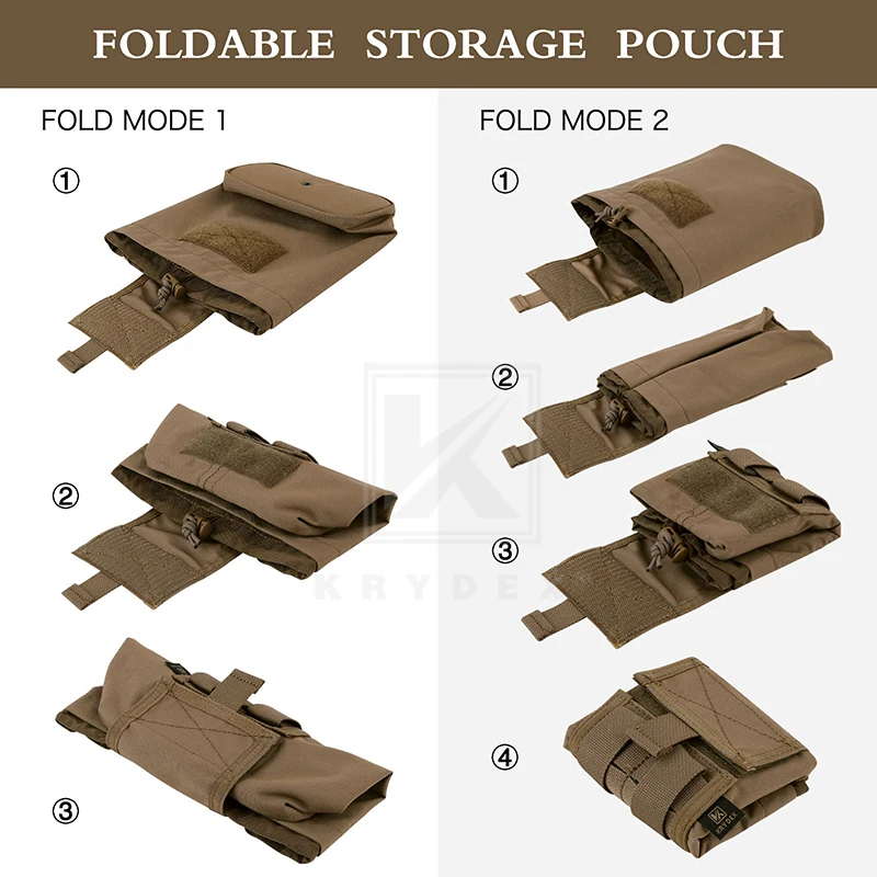 KRYDEX-bolsa de basura táctica MOLLE enrollable, bolsa plegable para recuperación de revistas, compacta, multiusos, accesorios de herramientas, bolsa de utilidad CB - imagen 5