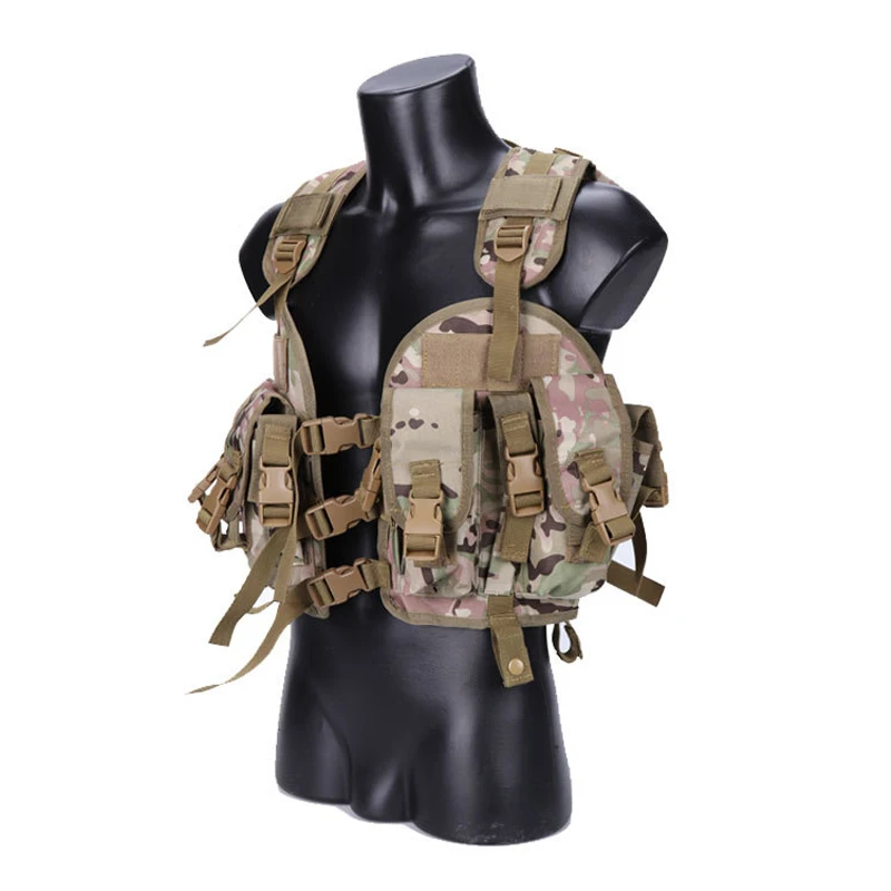 Chaleco táctico asalto MOLLE con hidratación para airsoft camuflaje - imagen 5