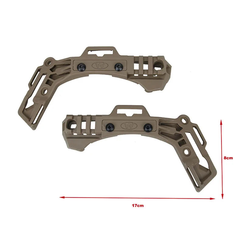 1 par de adaptador de riel de repuesto para casco táctico Wendy 2,0/3,0, soporte para traje de riel guía para casco TMC3521
