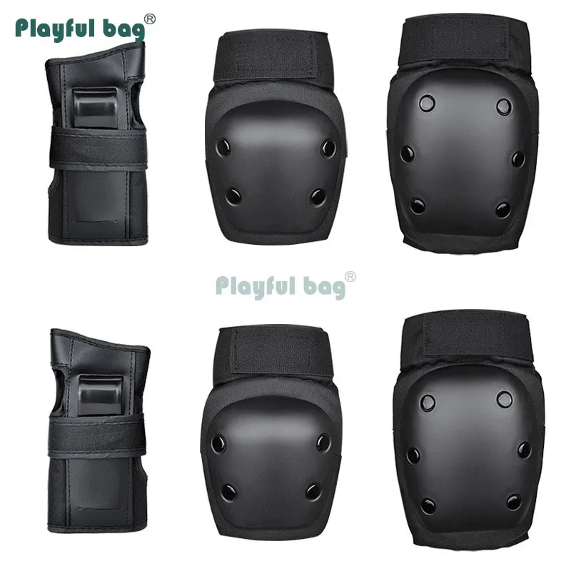 Protector deportivo de patinaje para niños y adultos, conjunto de 6 piezas, rodilleras y manos, equipo protector para monopatín al aire libre AMB70.1 - imagen 4