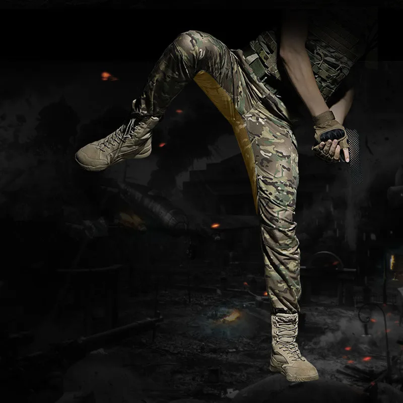 Mono de camuflaje a cuadros CP para hombre, pantalones largos con múltiples bolsillos para entrenamiento al aire libre, escalada, senderismo, Camping, juego de guerra, pantalones tácticos del ejército - imagen 5